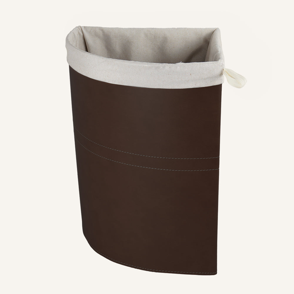 Portabiancheria angolare aperto LUNARIA - Marrone scuro, Deluxe