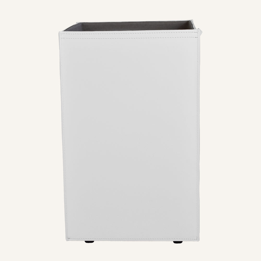 Portabiancheria aperto in cuoio rigenerato AQUALIS - Bianco, Standard