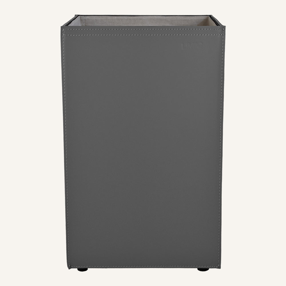 Portabiancheria aperto in cuoio rigenerato AQUALIS - Grigio, Standard