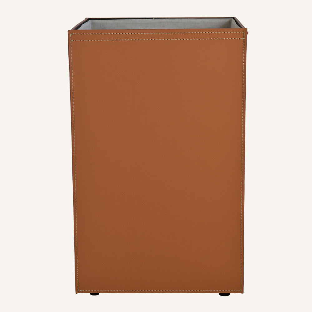Portabiancheria aperto in cuoio rigenerato AQUALIS - Marrone, Standard