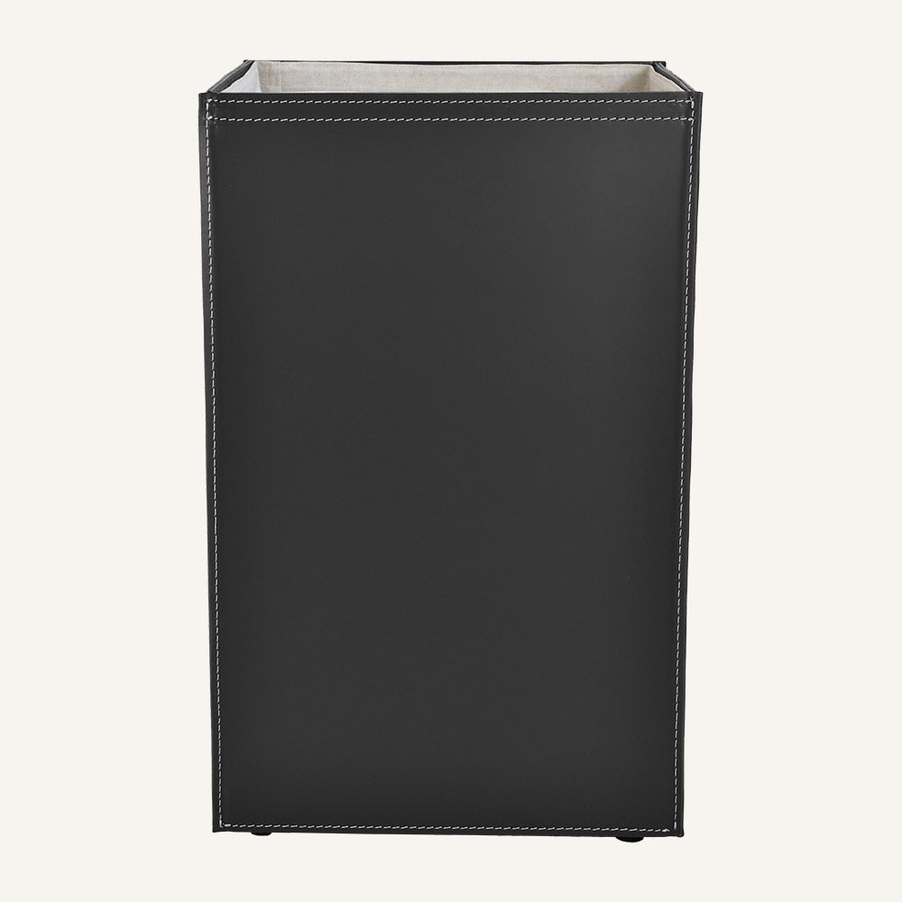 Portabiancheria aperto in cuoio rigenerato AQUALIS - Nero, Standard