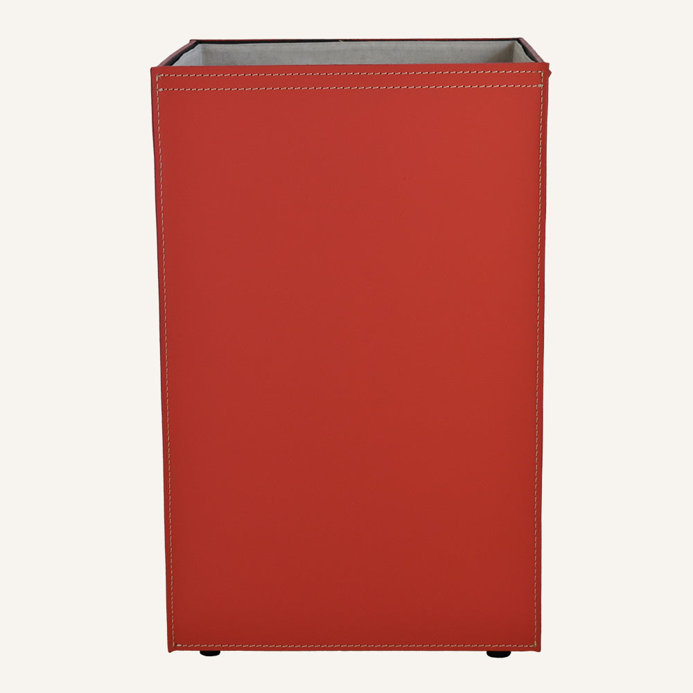 Portabiancheria aperto in cuoio rigenerato AQUALIS - Rosso, Standard