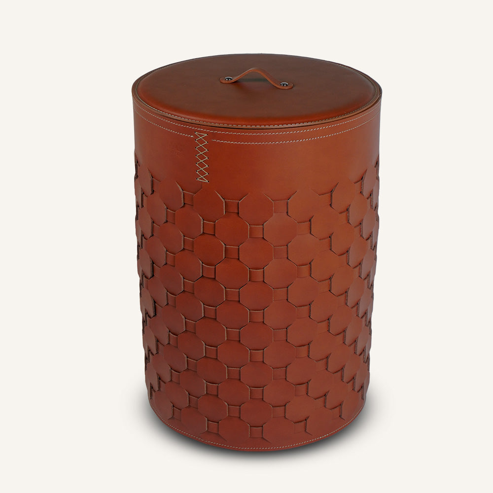 Portabiancheria dal design intrecciato ELENA - Bordeaux, Standard