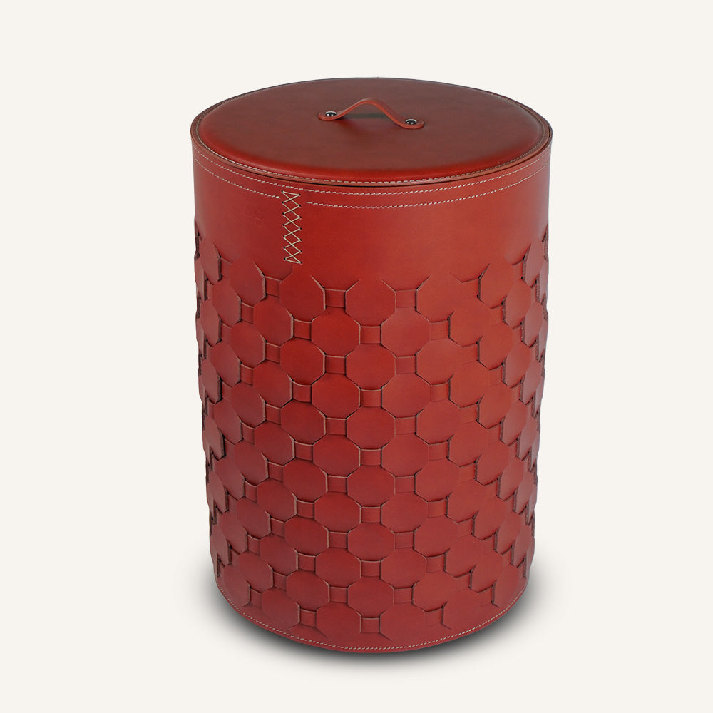 Portabiancheria dal design intrecciato ELENA - Rosso, Standard