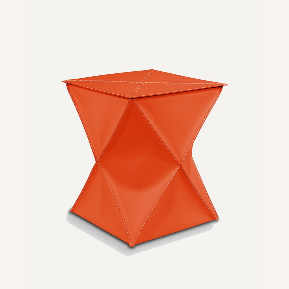 Portabiancheria di design in pelle prestigiosa CLEXI - Rosso Arancio