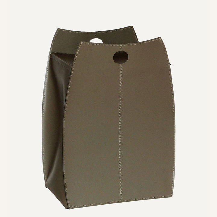 Elegante portabiancheria in cuoio PAOLINA - Tortora