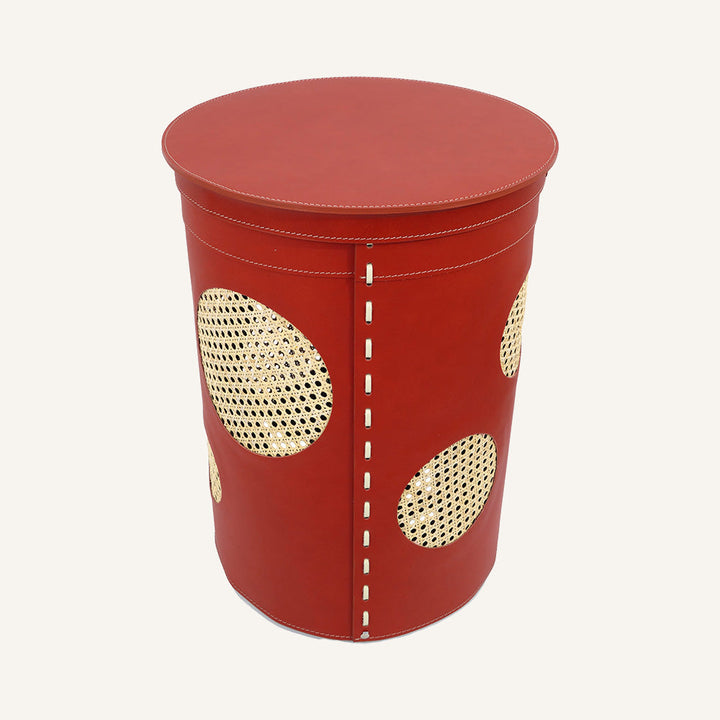 Portabiancheria cilindrico vintage PAVIO - Rosso