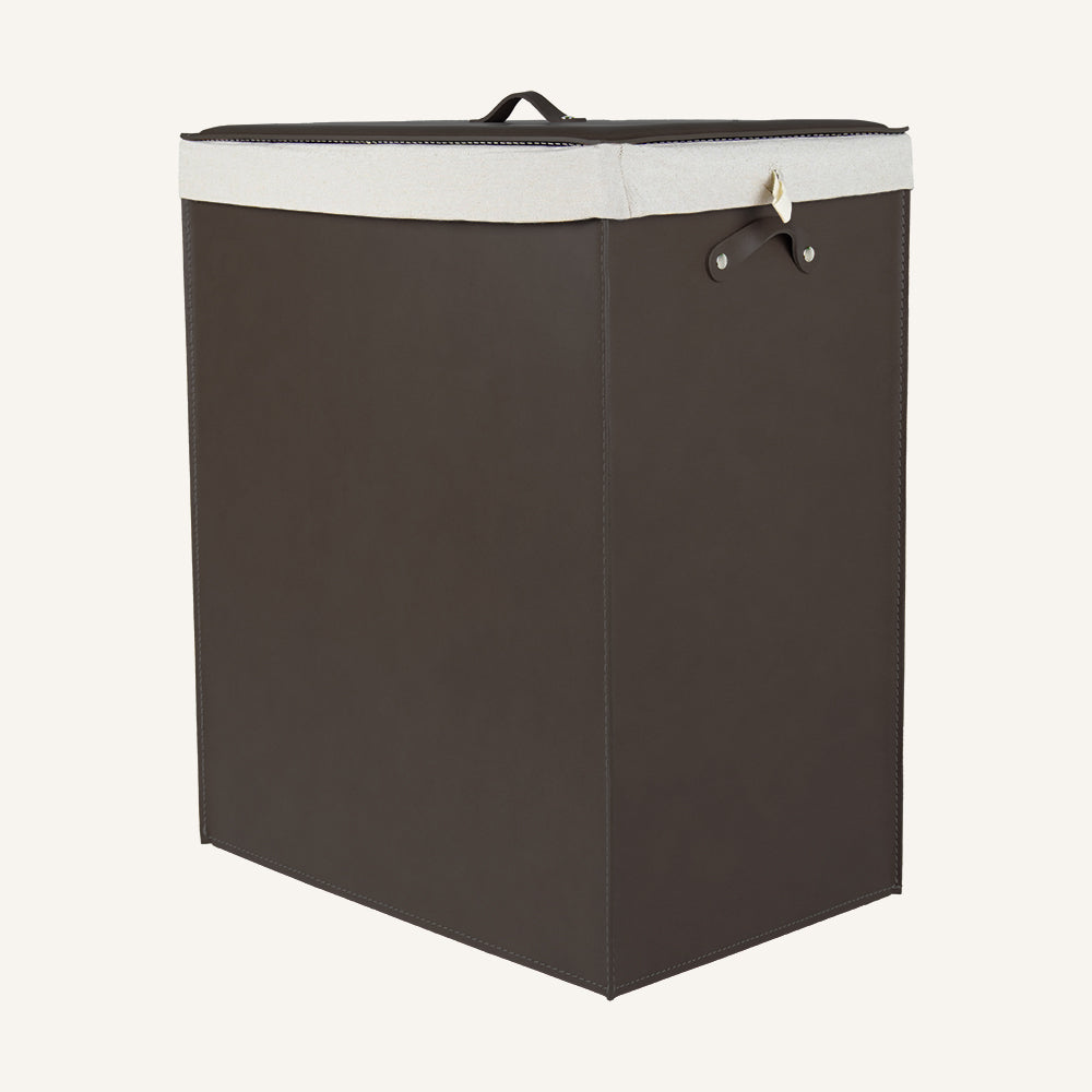 Portabiancheria dal design minimal PETER - Marrone scuro, Deluxe