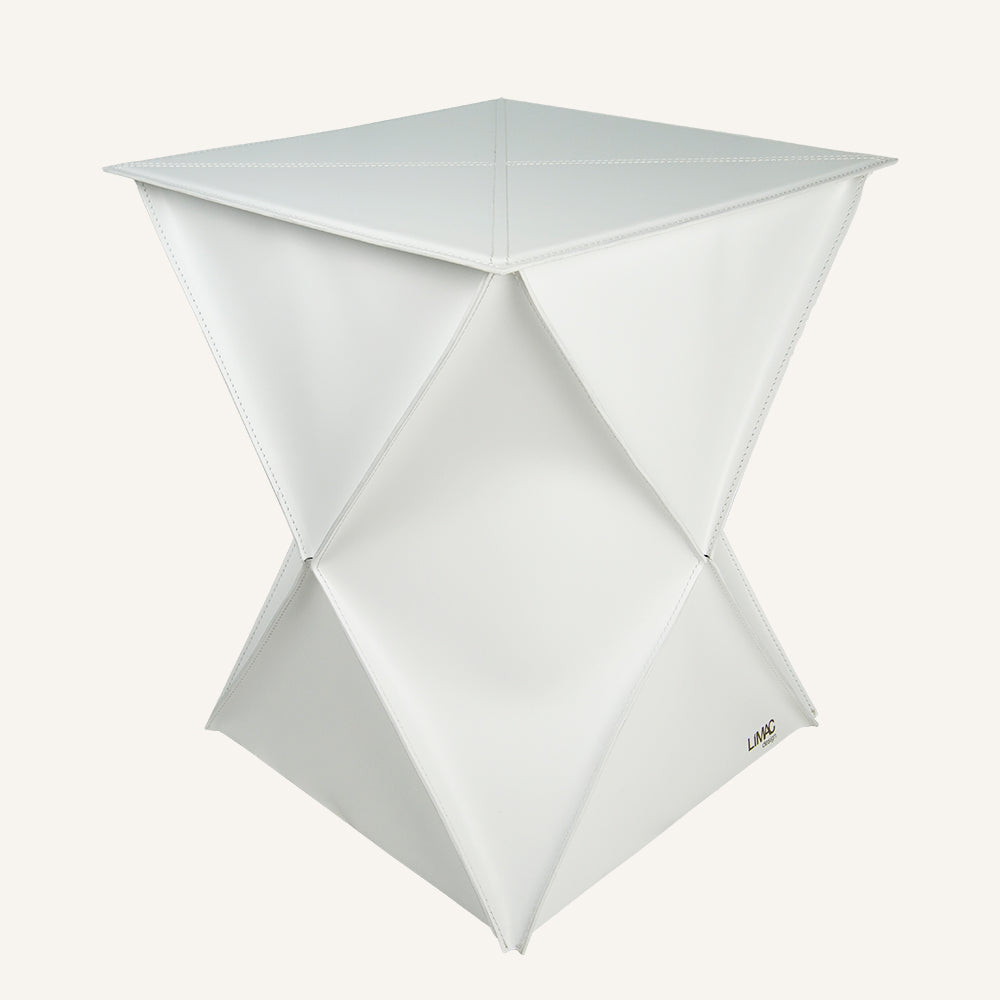 Portabiancheria di design in pelle prestigiosa CLEXI - Bianco