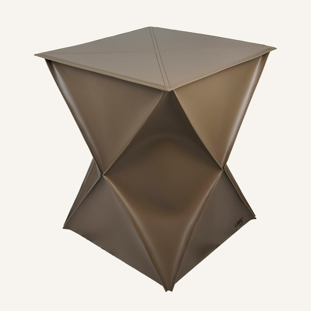 Portabiancheria di design in pelle prestigiosa CLEXI - Marrone Quarzo