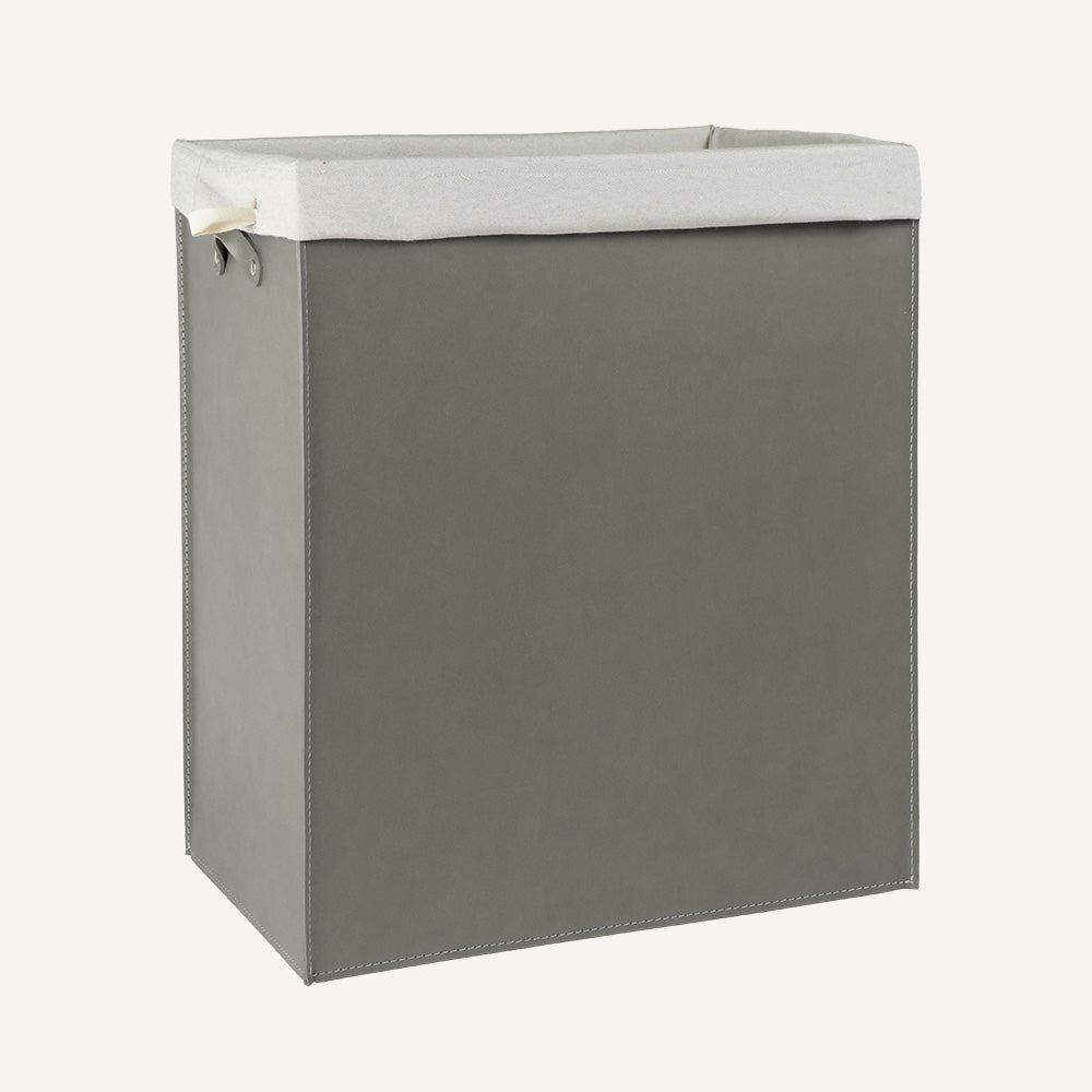 Portabiancheria rettangolare LUNDRA in cuoio rigenerato - Tortora, Deluxe