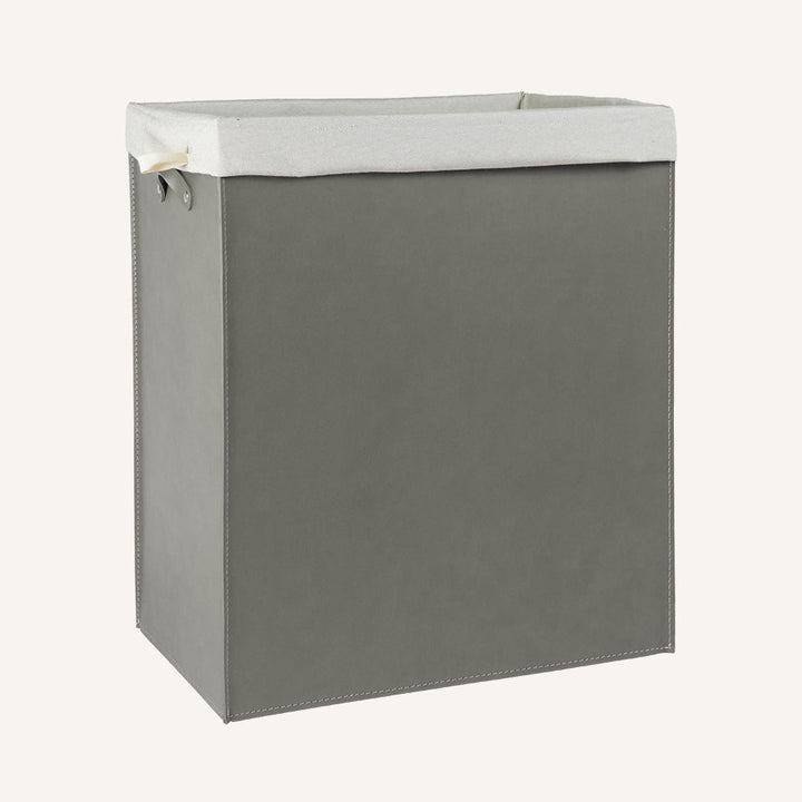 Portabiancheria rettangolare LUNDRA in cuoio rigenerato - Tortora, Deluxe