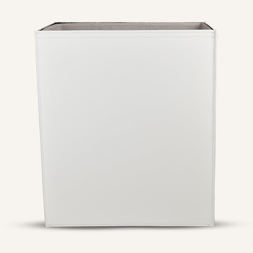 Portabiancheria rettangolare LUNDRA in cuoio rigenerato - Bianco, Standard