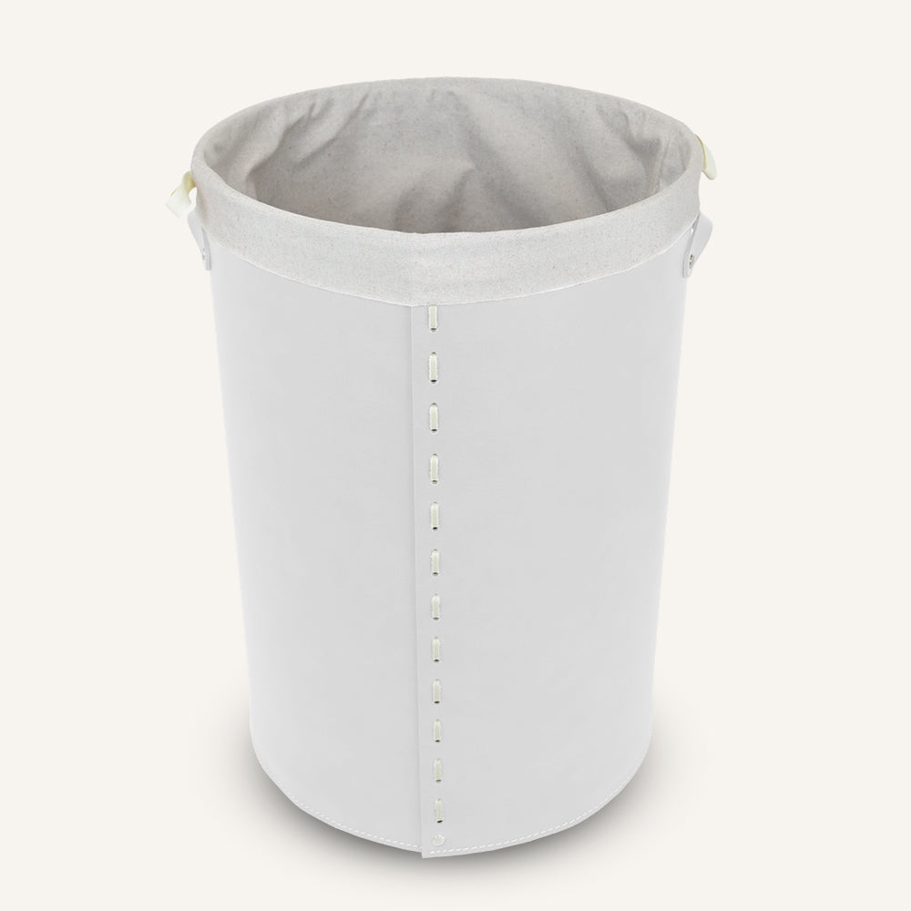 Portabiancheria rotondo di design CESTELLEA - Bianco, Deluxe