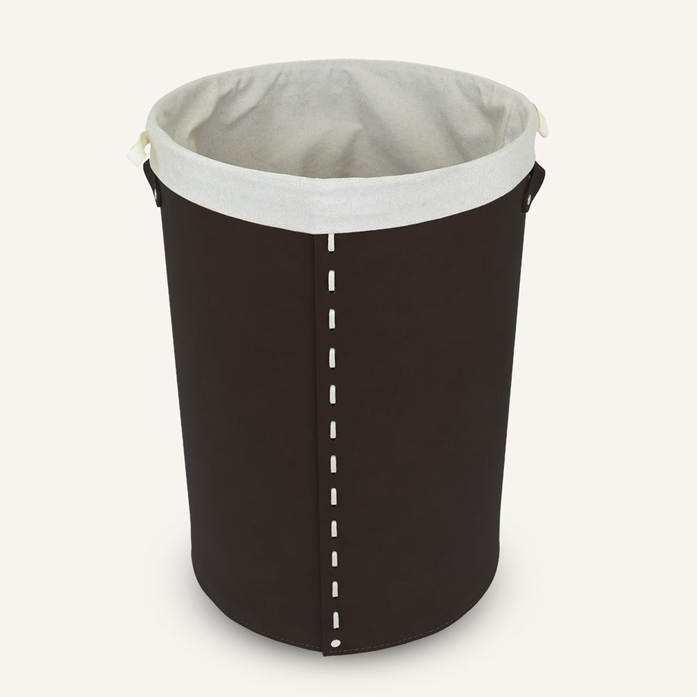 Portabiancheria rotondo di design CESTELLEA - Marrone scuro, Deluxe