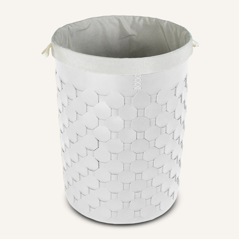 Portabiancheria salvaspazio intrecciato DIANA - Bianco, Deluxe