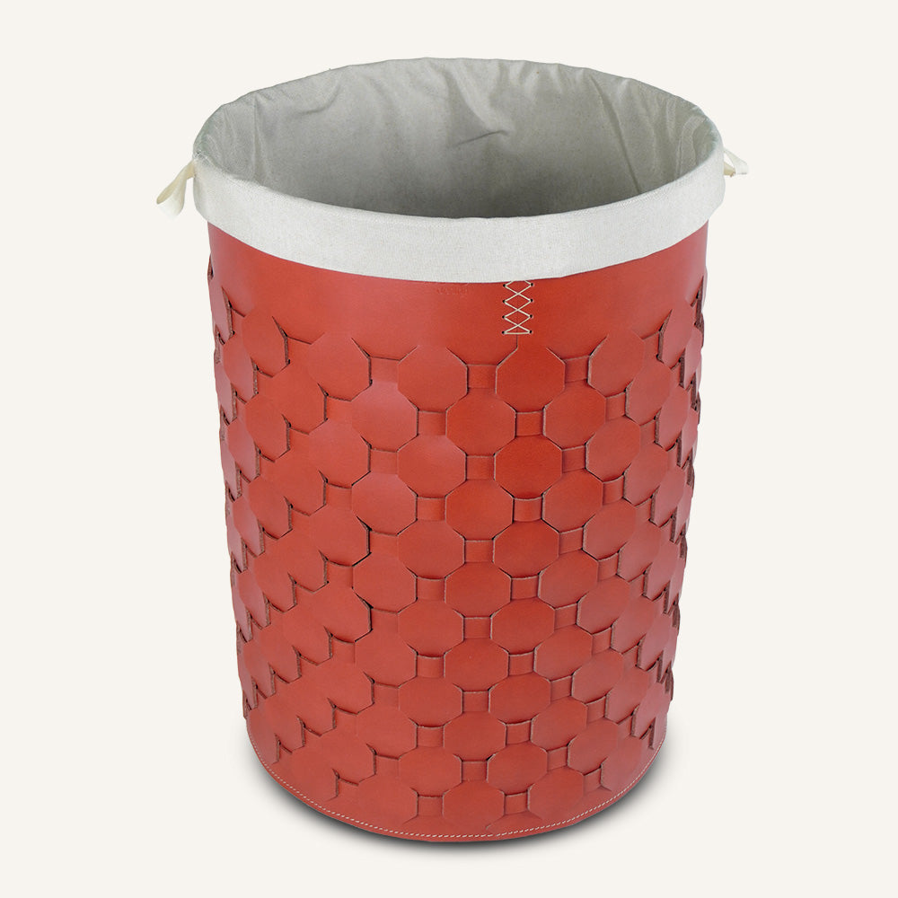 Portabiancheria salvaspazio intrecciato DIANA - Rosso, Deluxe