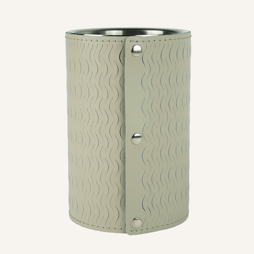 Portabottiglie KOSTA - Acciaio inox rivestito in pelle - Oatmeal