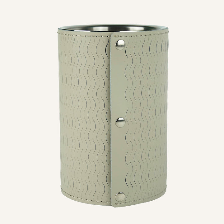 Portabottiglie KOSTA - Acciaio inox rivestito in pelle - Oatmeal