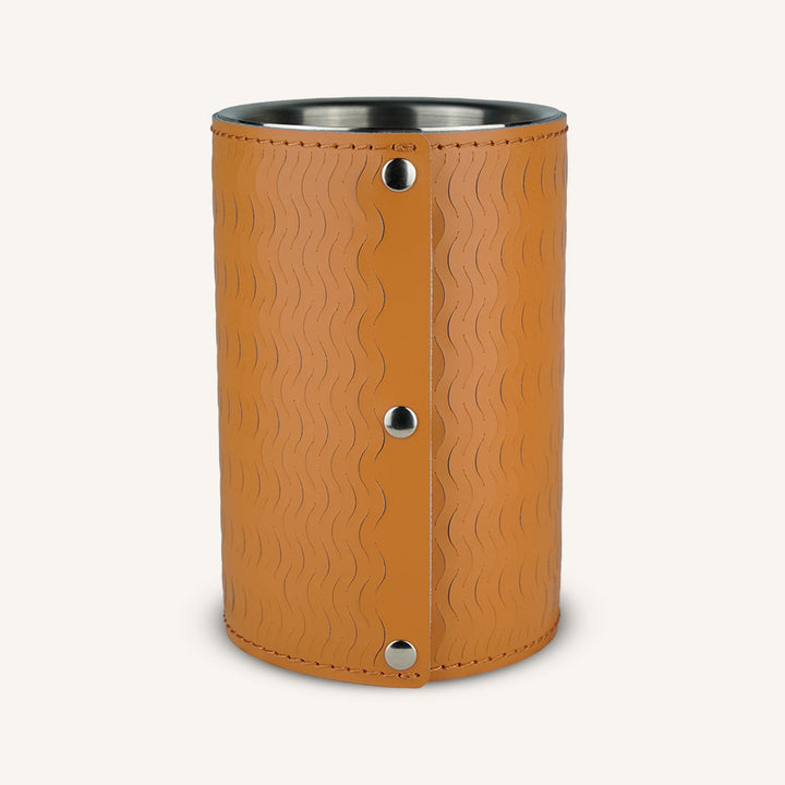 Portabottiglie KOSTA - Acciaio inox rivestito in pelle - Siena Naturale