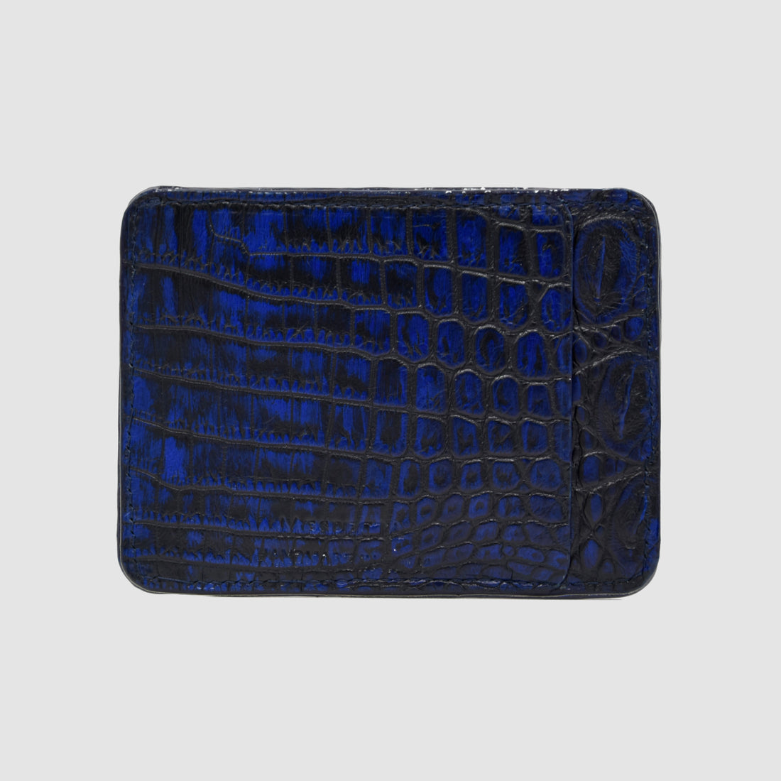 Porta carte in vero Coccodrillo Blu Personalizzabile - MESPECTA Italia