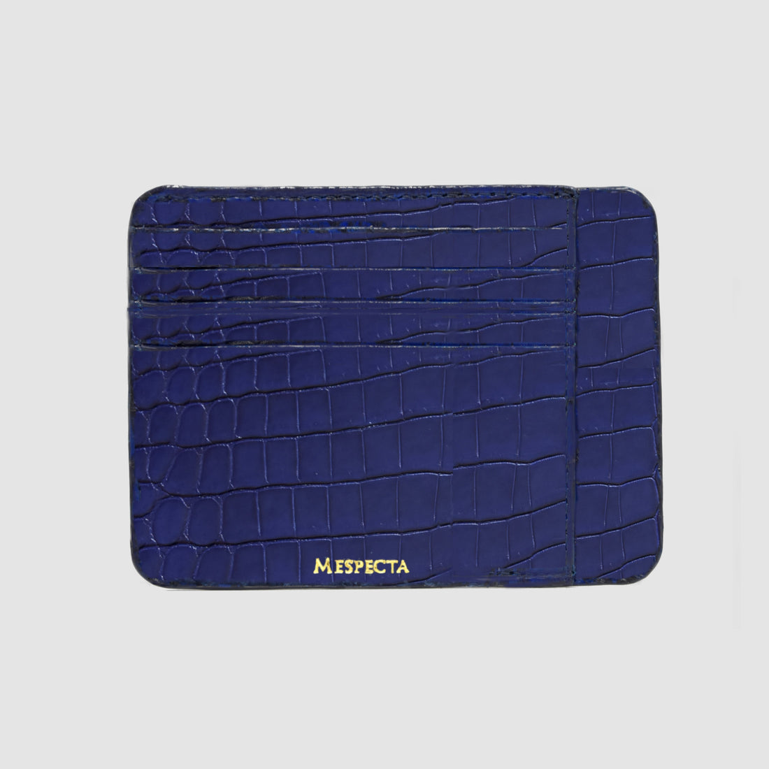 Porta carte in vera pelle di Coccodrillo mod. "Primo" Personalizzabile - Blu Zafiro