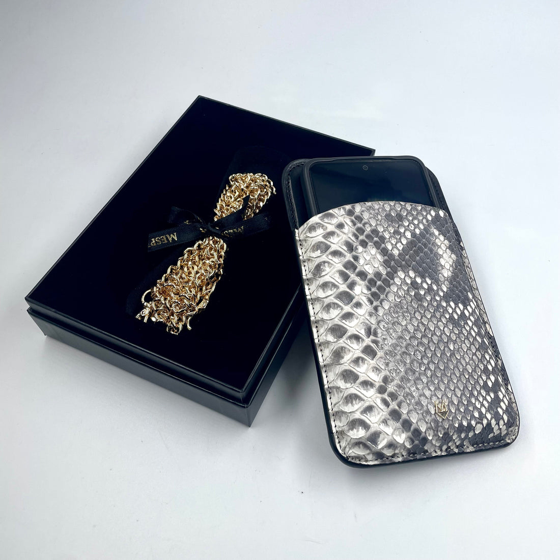 Porta Telefono a tracolla con porta carte - Custodia Smartphone in Pitone