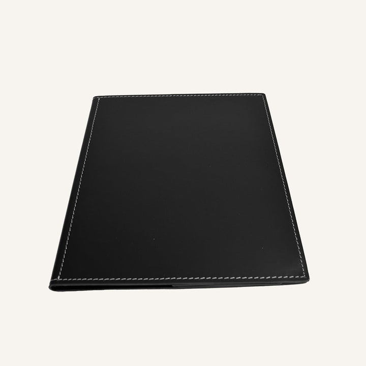 Porta documenti in cuoio raffinato - Nero
