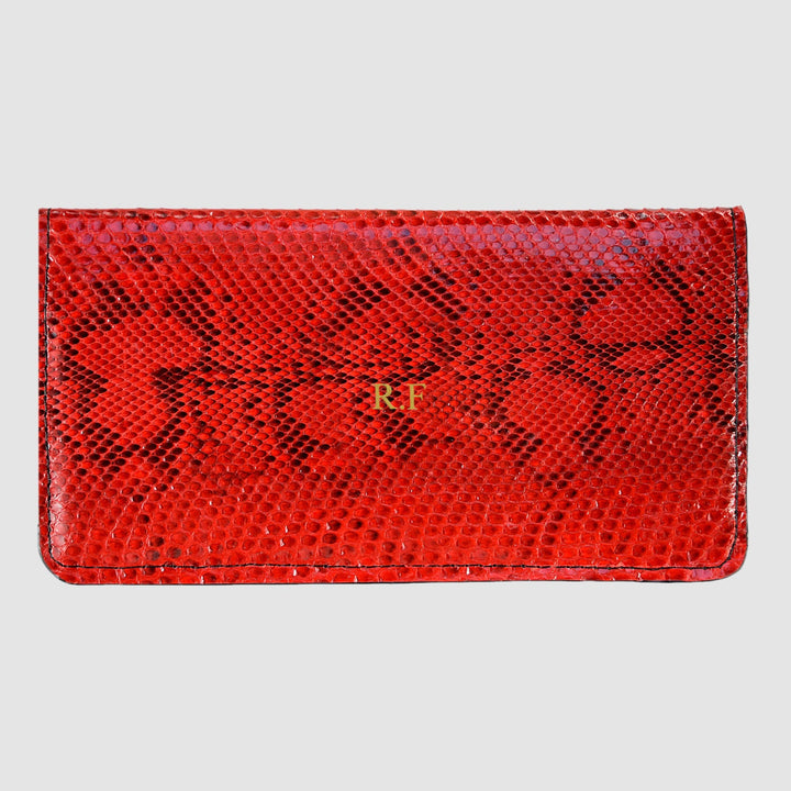 Portafoglio Rita  in vero Pitone Rosso Personalizzabile - MESPECTA Italia