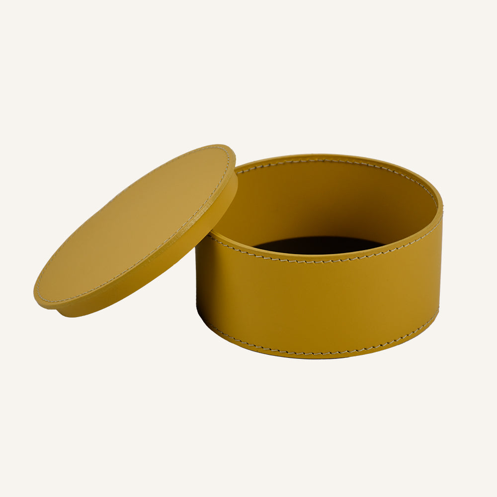 Portagioie di design in cuoio ALFONSO - Giallo