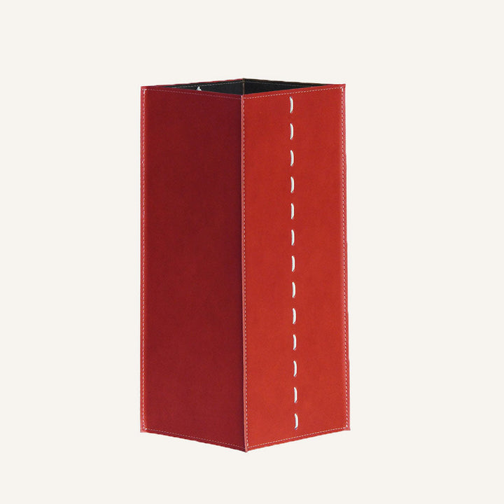 Portaombrelli quadrato in cuoio SOFIA - Rosso