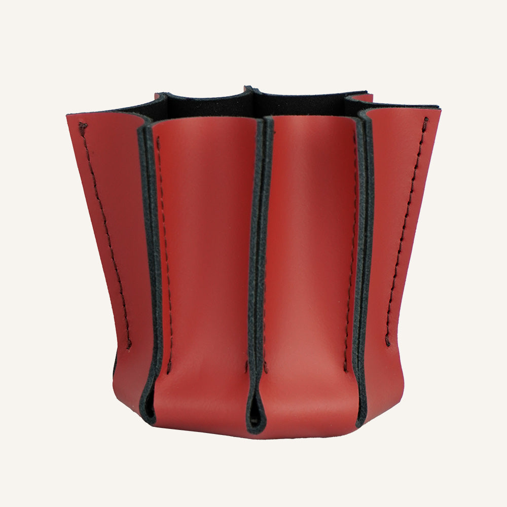 Portapenne elegante in vera pelle LEILUX - Rosso