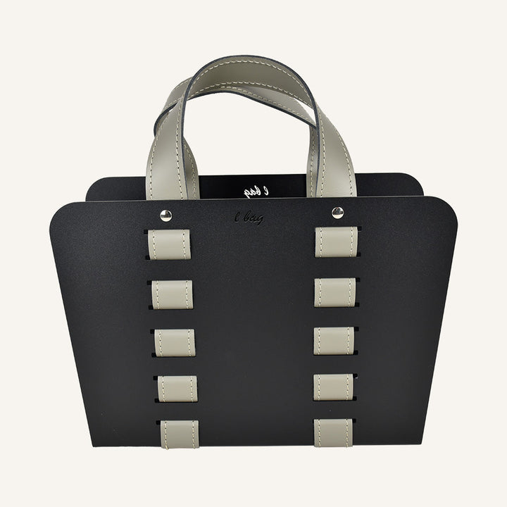 Portariviste in acciaio e cuoio L-BAG - Tortora