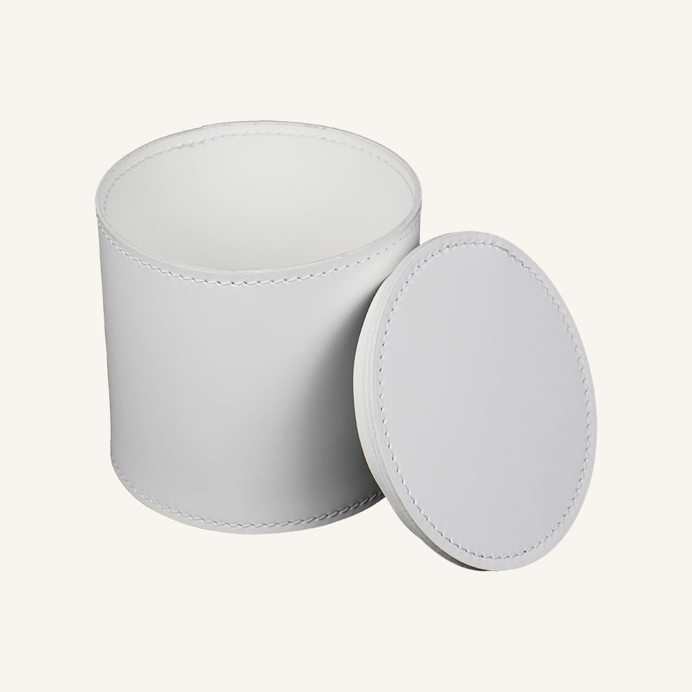 Portarotolo di design in cuoio ARCHA - Bianco