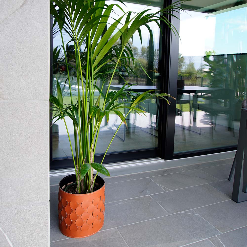 Indoor Portavaso for in Rigenerato of Woven leather THANASIS