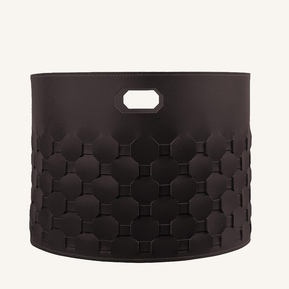 Contenitore portaoggetti di design in cuoio EZAGO