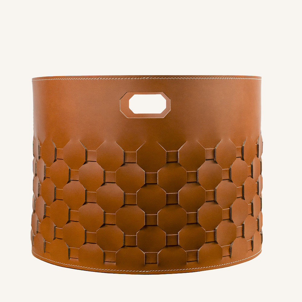 Contenitore portaoggetti di design in cuoio EZAGO
