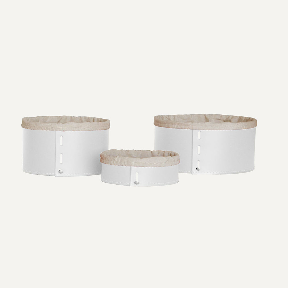 Set contenitori portaoggetti design MARTINA - Bianco, Con sacca