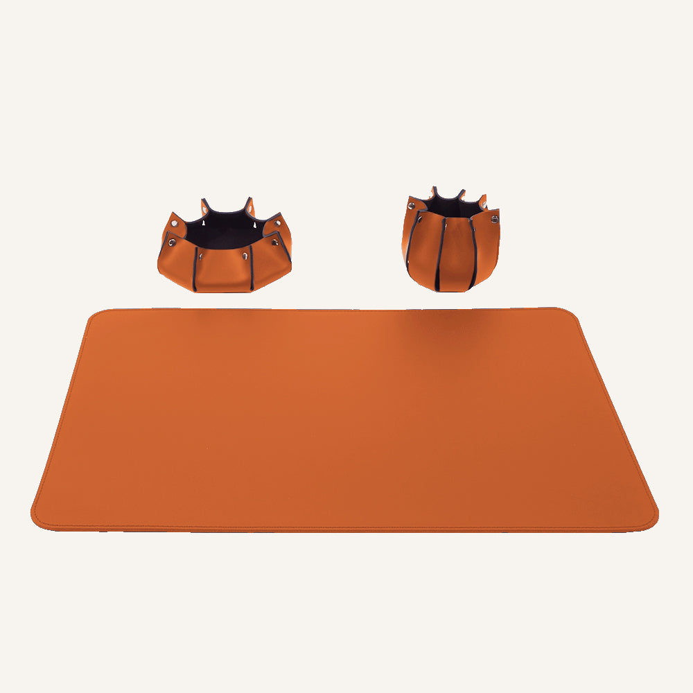 Set scrivania di design in pelle RITLUX - Arancio H.