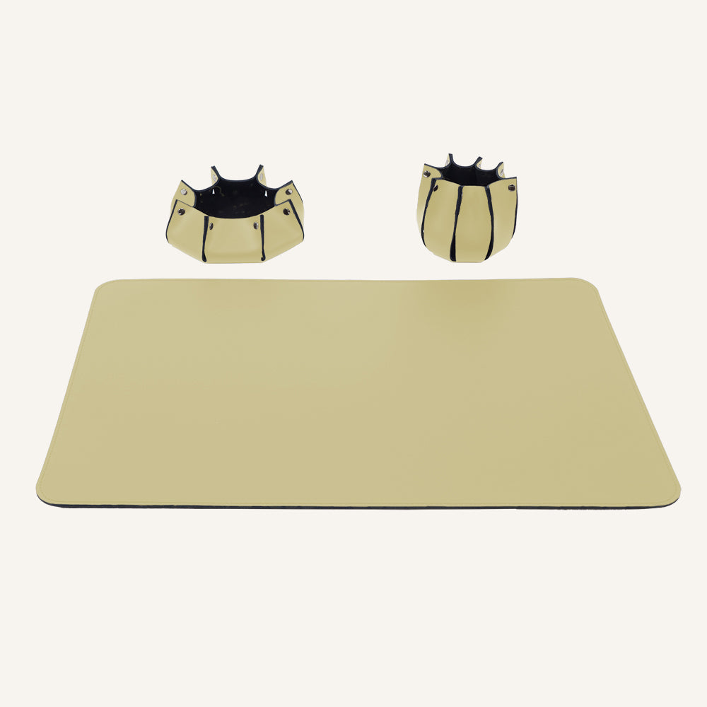 Set scrivania di design in pelle RITLUX - Beige
