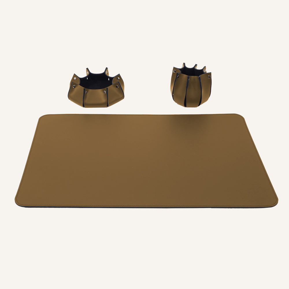 Set scrivania di design in pelle RITLUX - Marrone