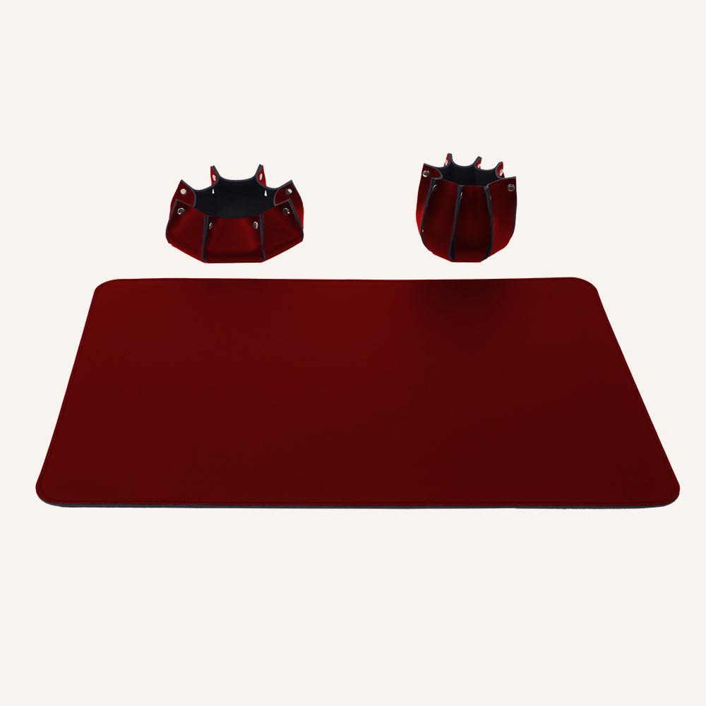 Set scrivania di design in pelle RITLUX - Rosso