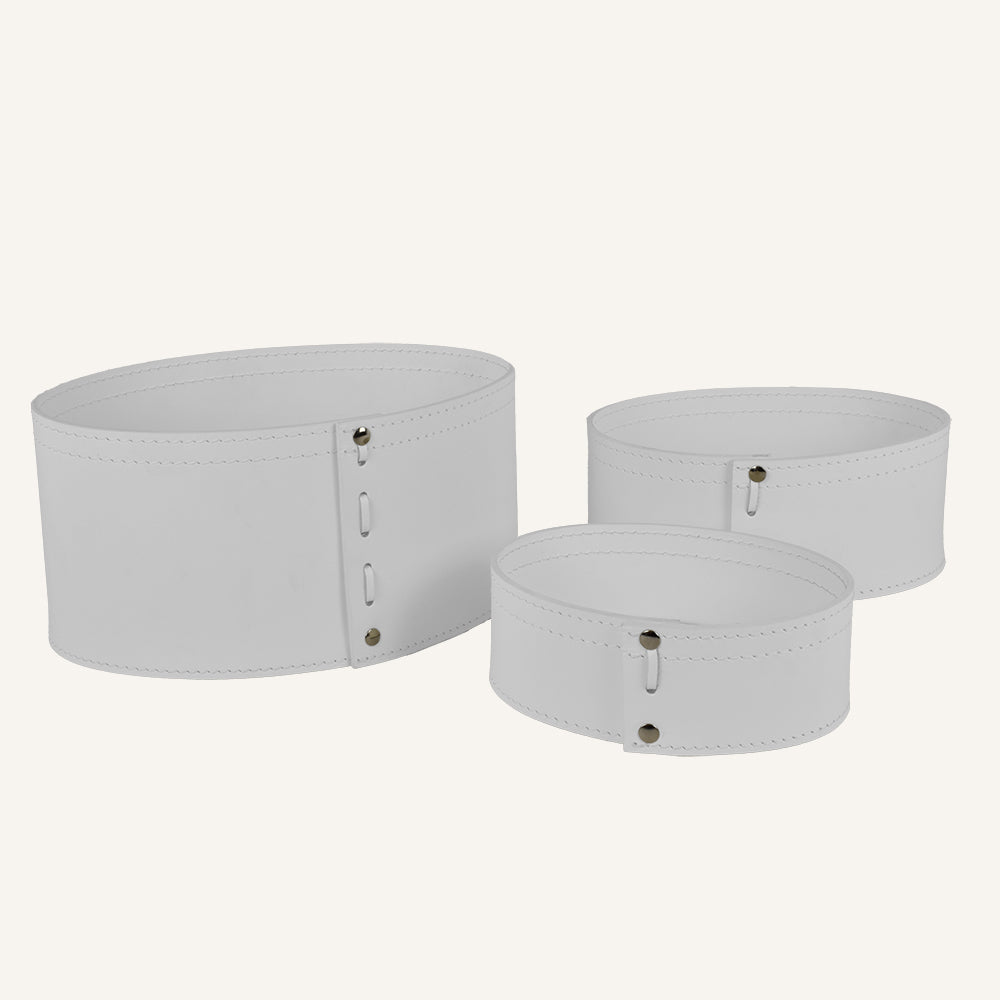 Set contenitori portaoggetti design MARTINA - Bianco, Solo contenitore