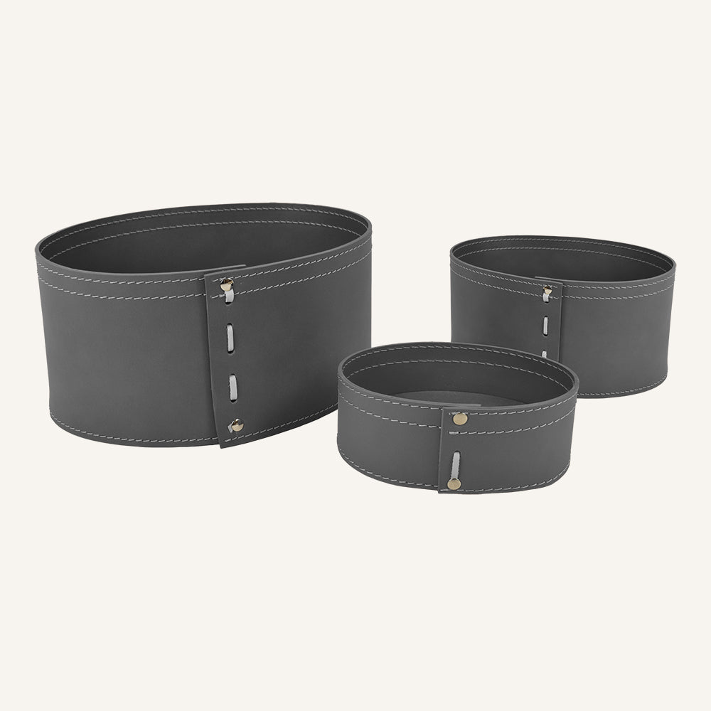 Set contenitori portaoggetti design MARTINA - Grigio, Solo contenitore