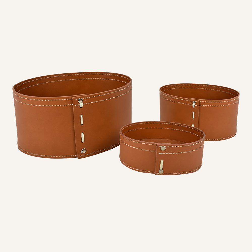 Set contenitori portaoggetti design MARTINA - Marrone, Solo contenitore