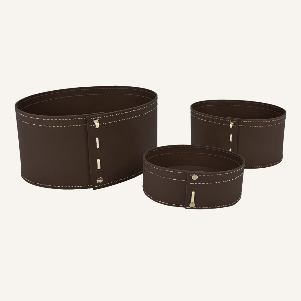 Set contenitori portaoggetti design MARTINA - Marrone scuro, Solo contenitore
