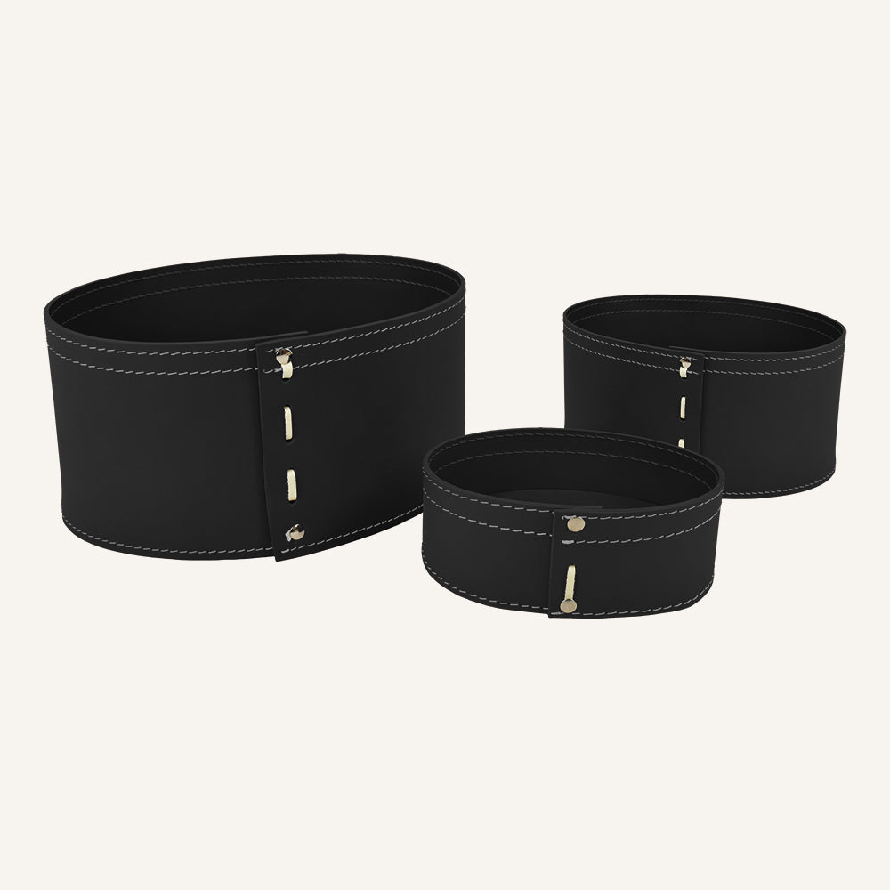 Set contenitori portaoggetti design MARTINA - Nero, Solo contenitore