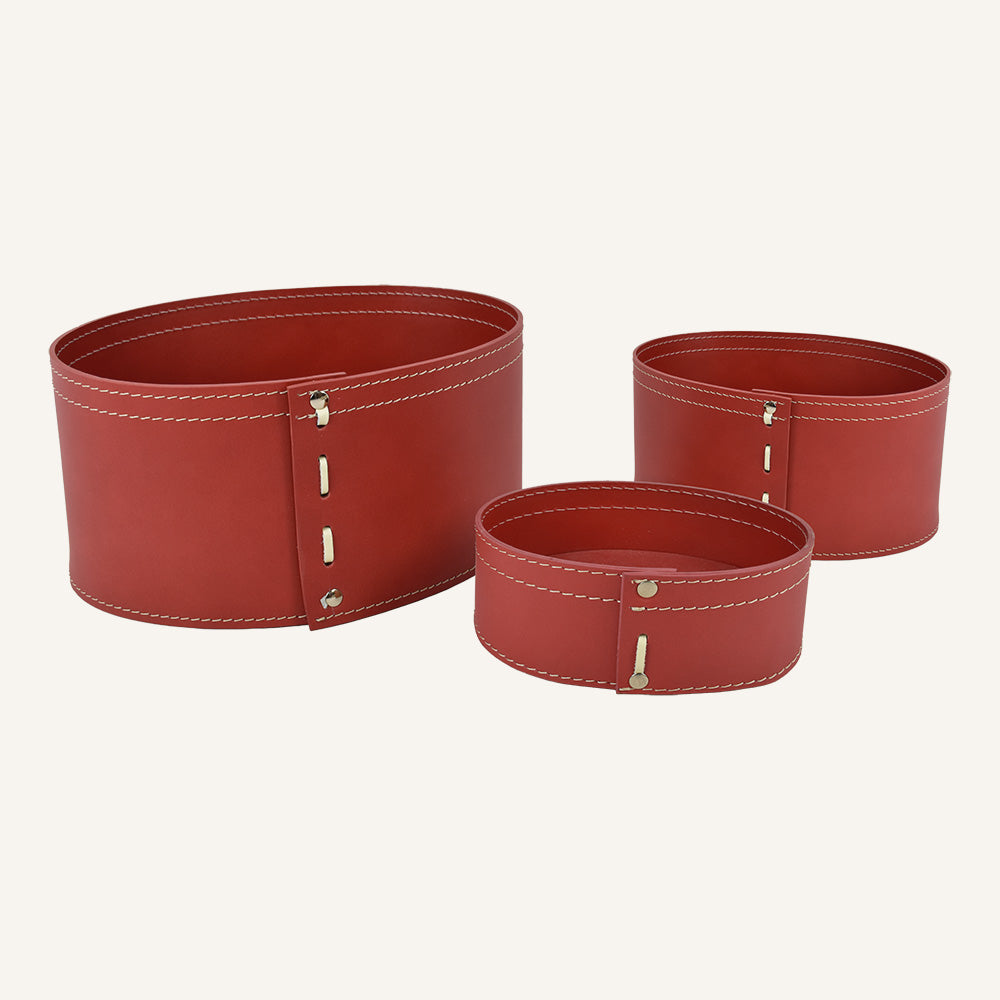 Set contenitori portaoggetti design MARTINA - Rosso, Solo contenitore