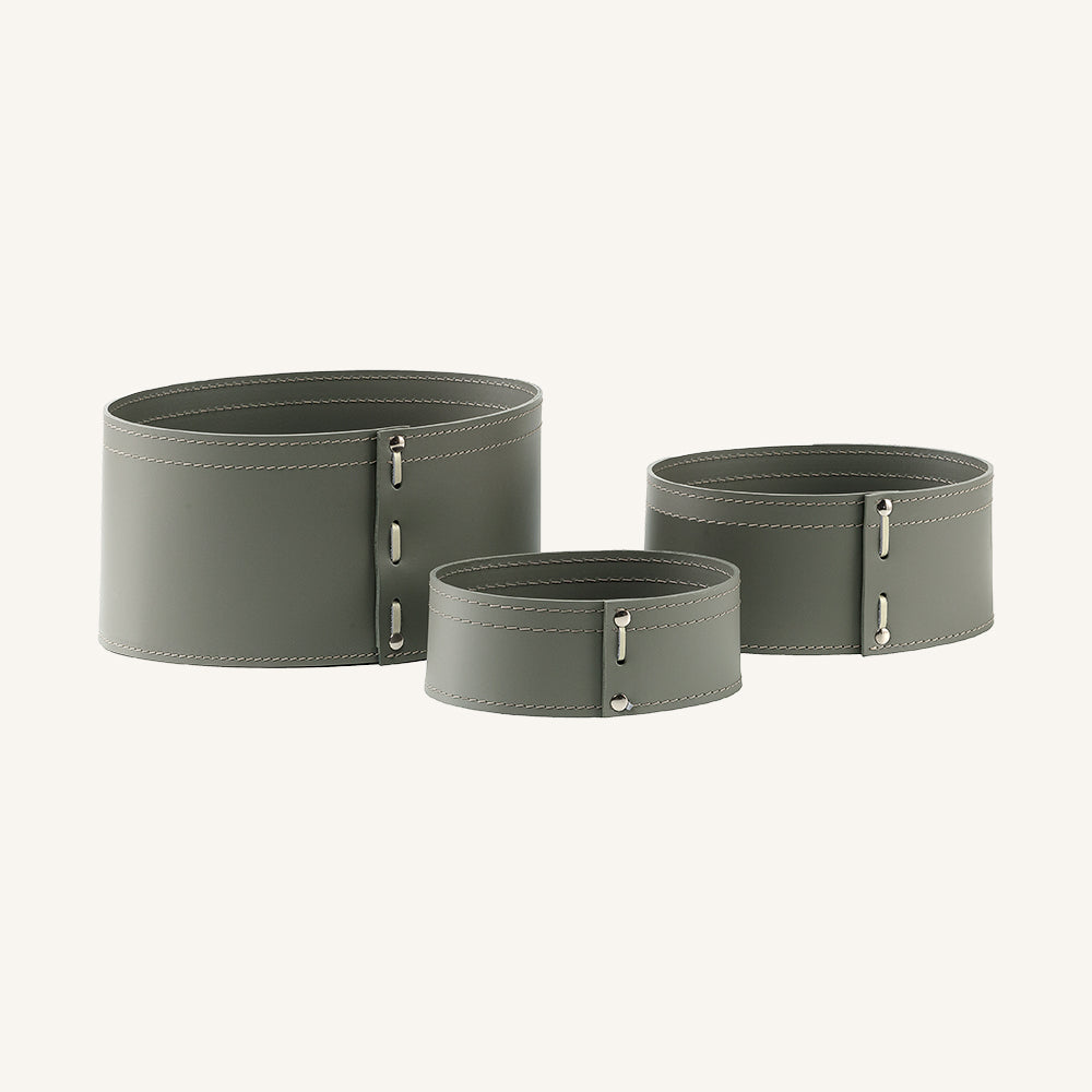Set contenitori portaoggetti design MARTINA - Tortora, Solo contenitore