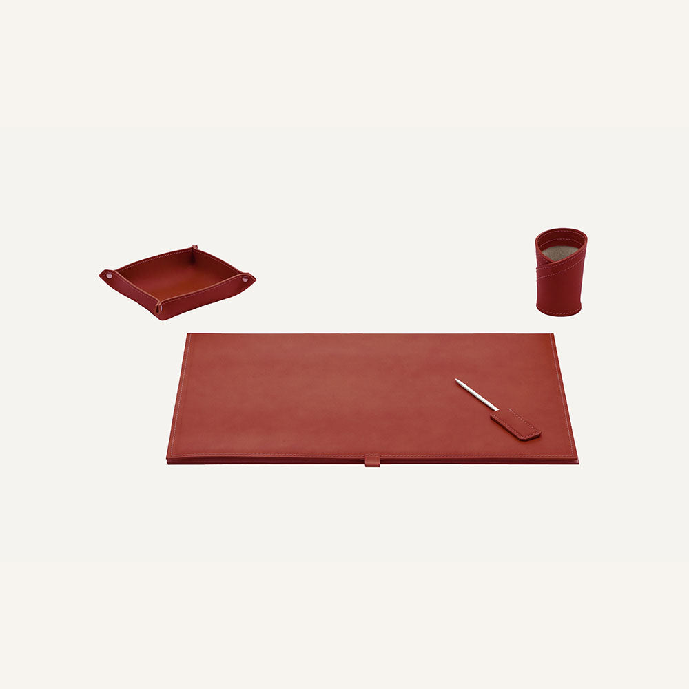 Set completo di accessori da scrivania di design ARISTOTELE 4pz - Bordeaux